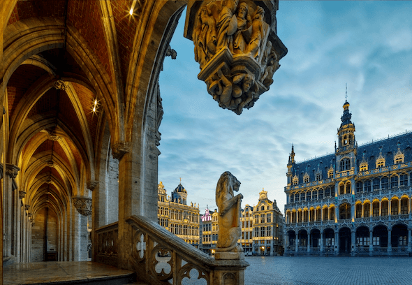 A vibrant city skyline with iconic landmarks and bustling streets, showcasing urban energy and charm